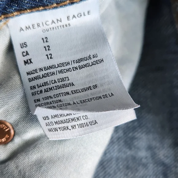 American Eagle Outfitters Blue High-Waisted Jean Shorts - Picture 4 of 6